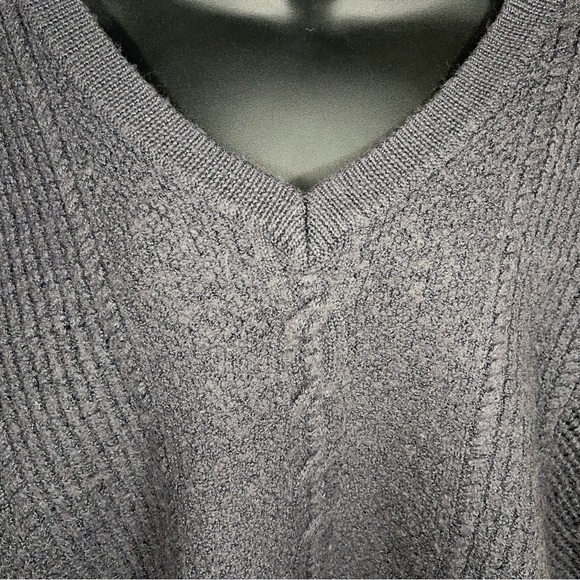 XL TORRID SLATE BLUE GREY SWEATER WOOL BLEND KNIT VNECK SHORT SLEEVE - Picture 7 of 12